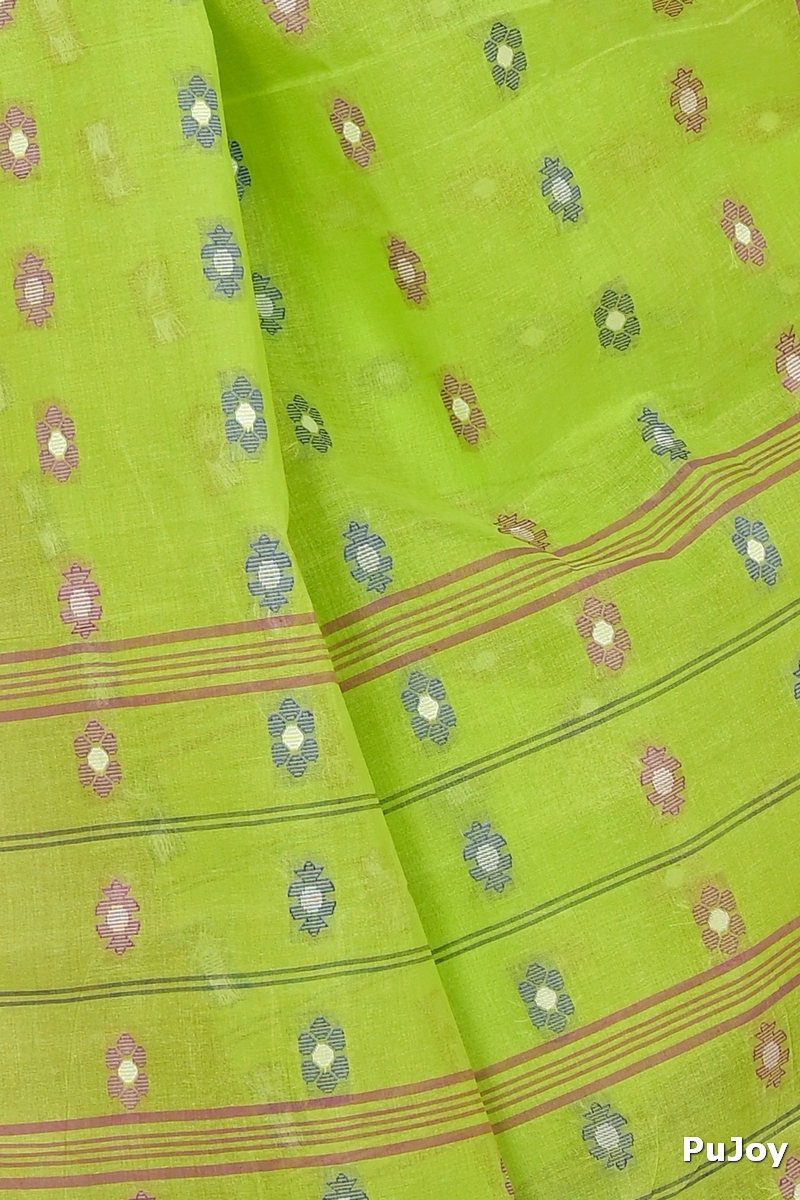Light Green Pure Cotton Dui_Has Tant Saree (872)