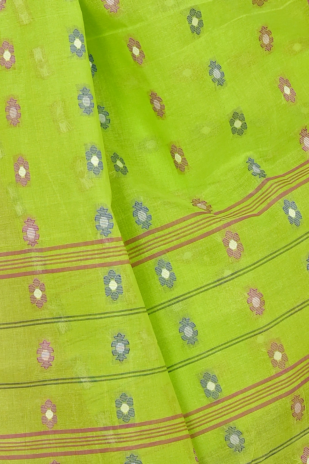 Light Green Pure Cotton Dui_Has Tant Saree (872)