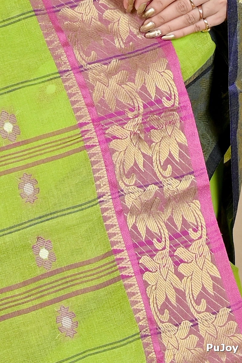 Light Green Pure Cotton Dui_Has Tant Saree (872)