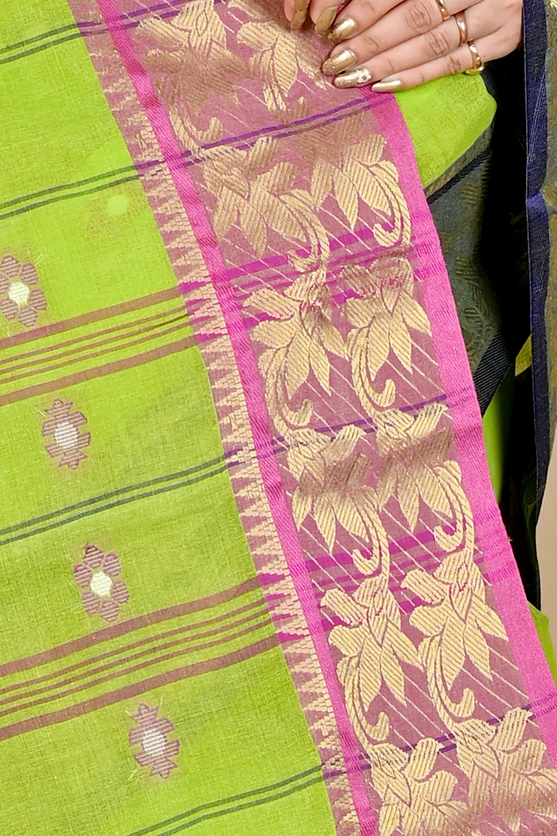 Light Green Pure Cotton Dui_Has Tant Saree (872)