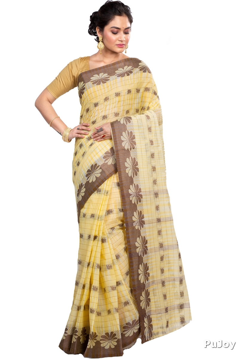 Brown Pure Cotton KotkiTat Tant Saree (889)
