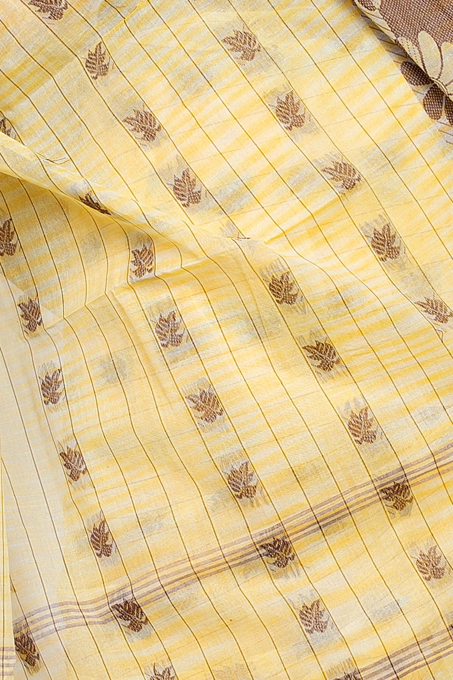 Brown Pure Cotton KotkiTat Tant Saree (889)