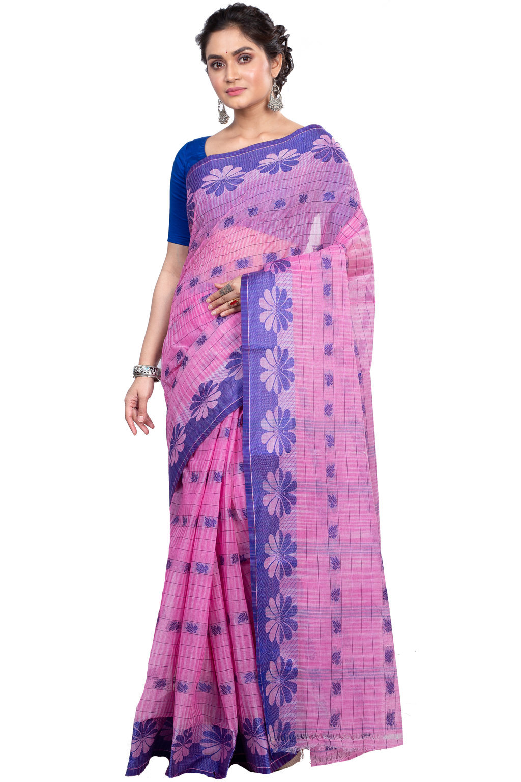 Pink Pure Cotton KotkiTat Tant Saree (890)