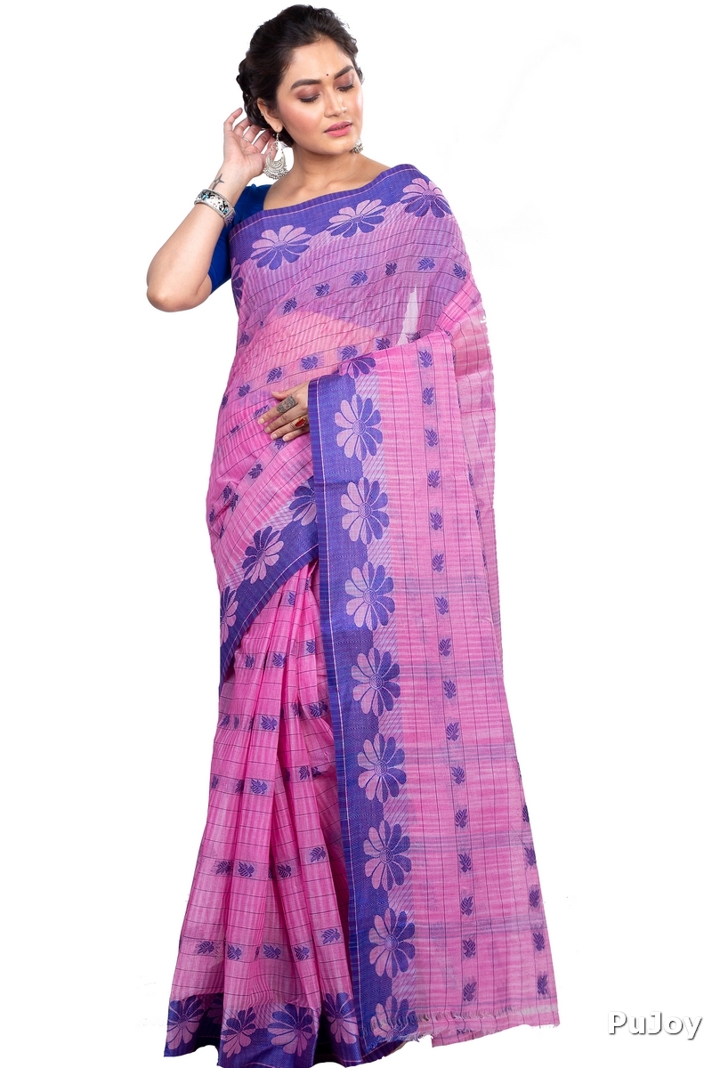 Pink Pure Cotton KotkiTat Tant Saree (890)
