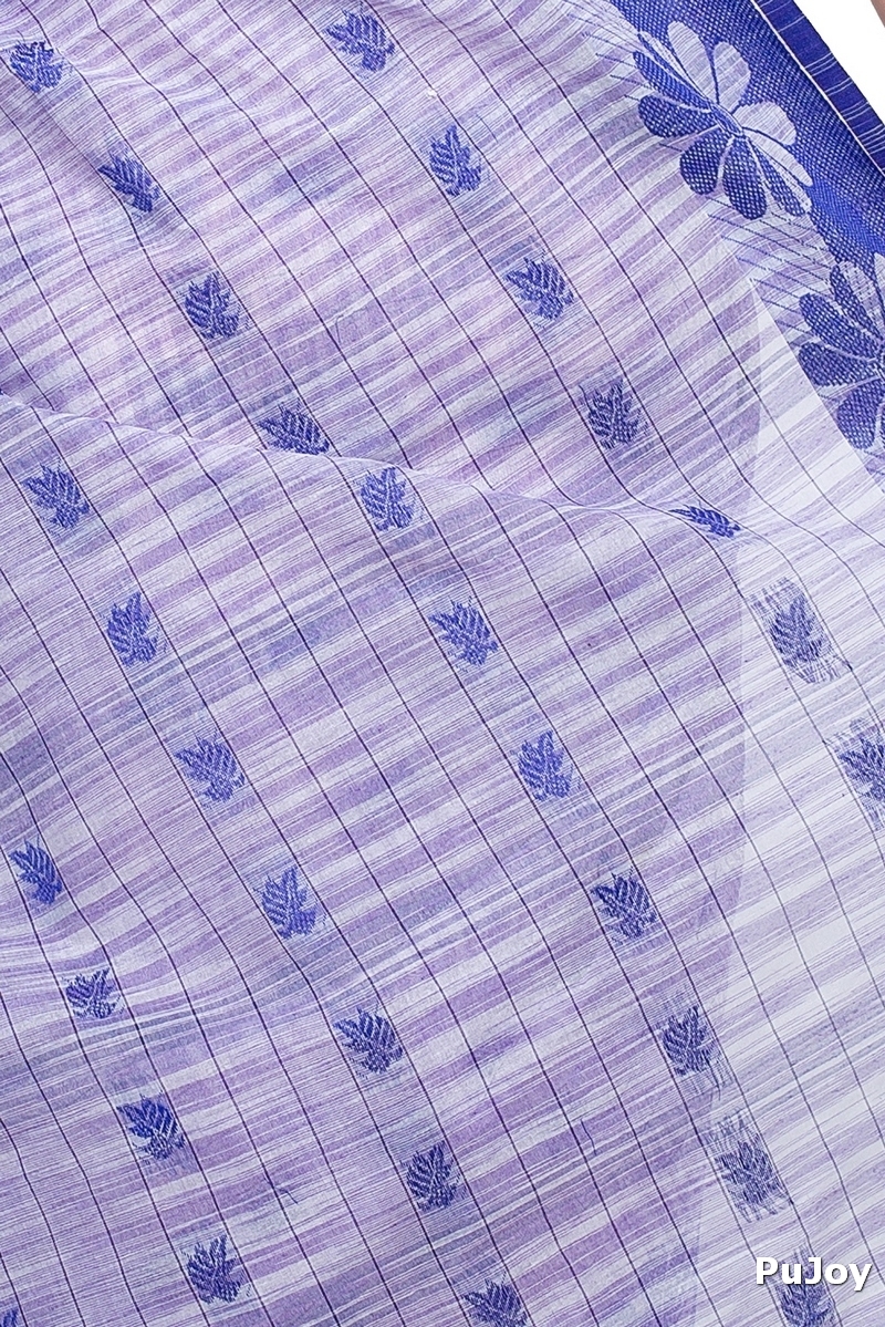 Parpel Blue Pure Cotton KotkiTat Tant Saree (891)