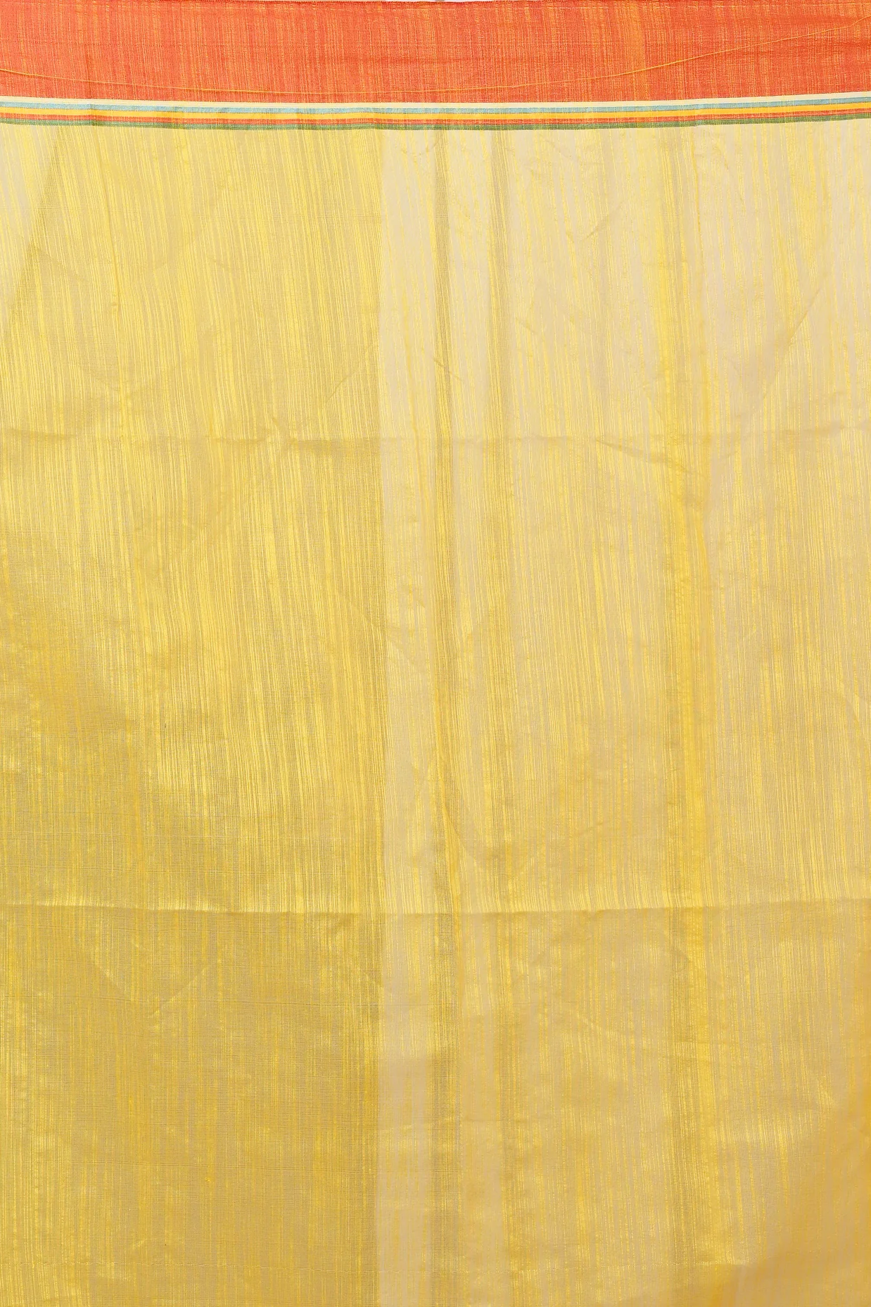 Yellow Red Blended Cotton Albela Hand Painted Saree (9002)