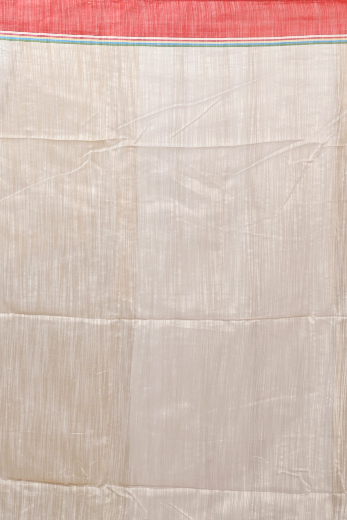 White Red Blended Cotton Albela Hand Painted Saree (9004)