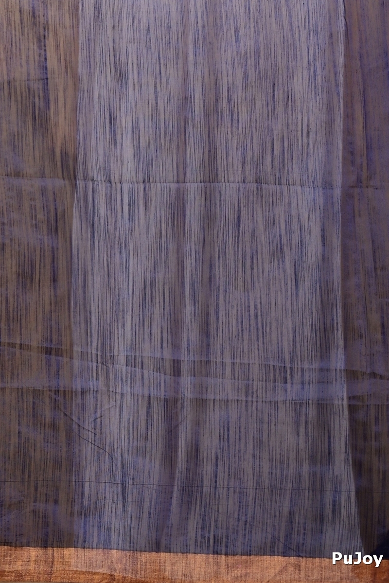 Naby Blue Blended Cotton Anito Hand Painted Saree (9010)