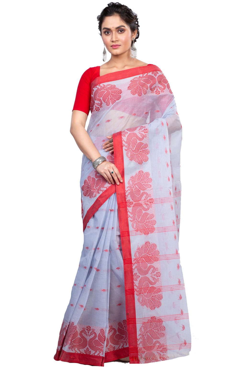 Assh Pure Cotton MOYUR PAR Tant Saree (902)