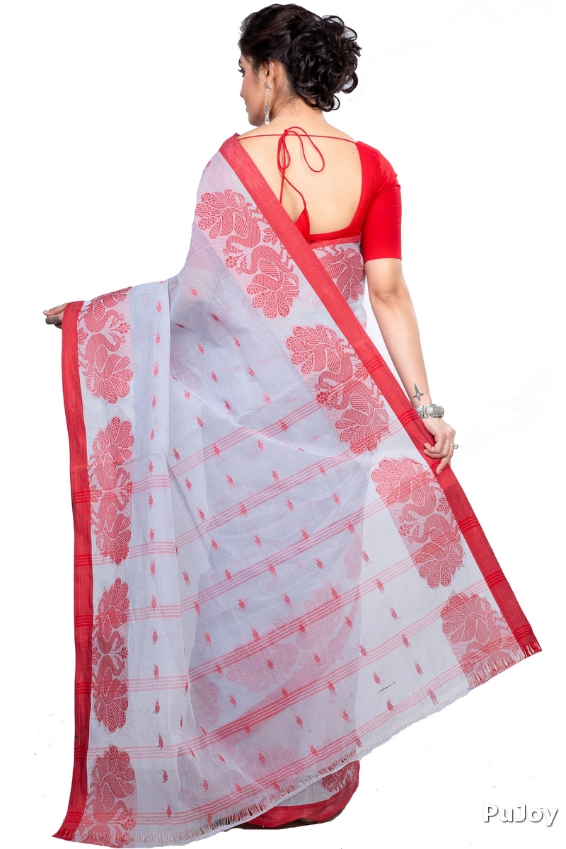 Assh Pure Cotton MOYUR PAR Tant Saree (902)
