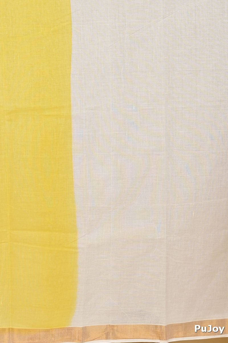 Multi-Coloured Pure Cotton Hataka Hand Painted Saree (9045)