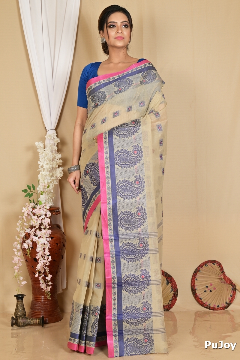 Grey Pure Cotton Aloka Tant Saree (906)