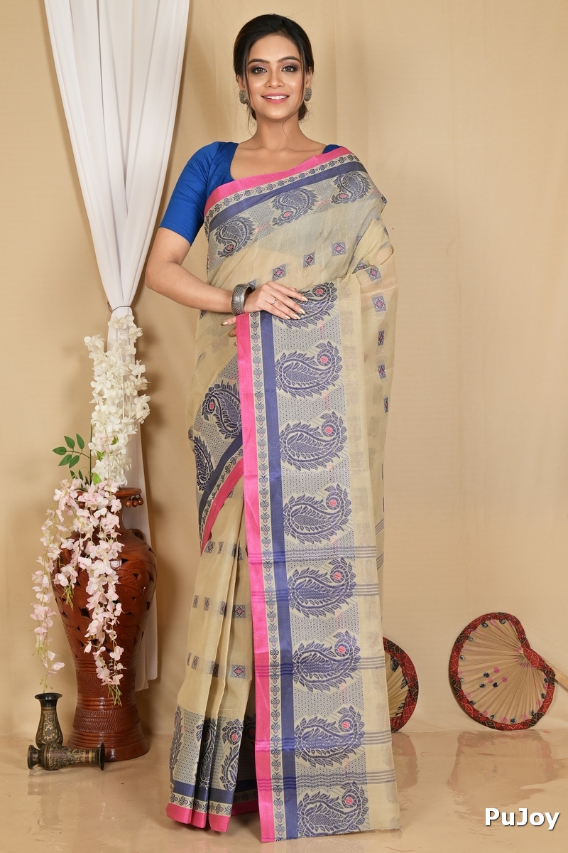 Grey Pure Cotton Aloka Tant Saree (906)