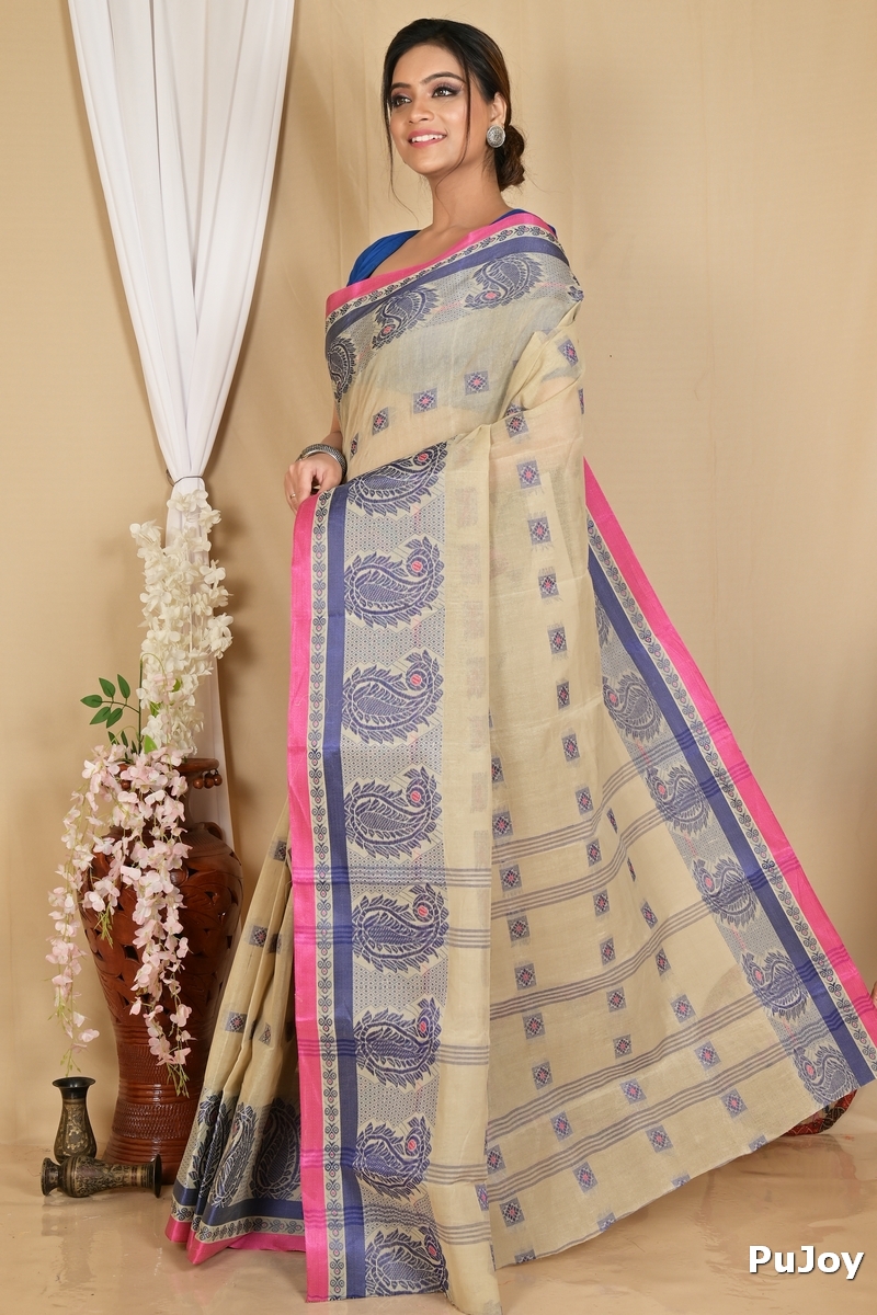 Grey Pure Cotton Aloka Tant Saree (906)