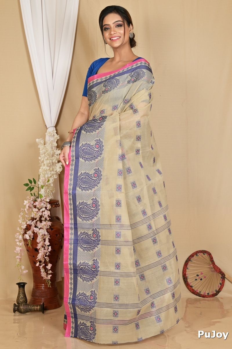 Grey Pure Cotton Aloka Tant Saree (906)