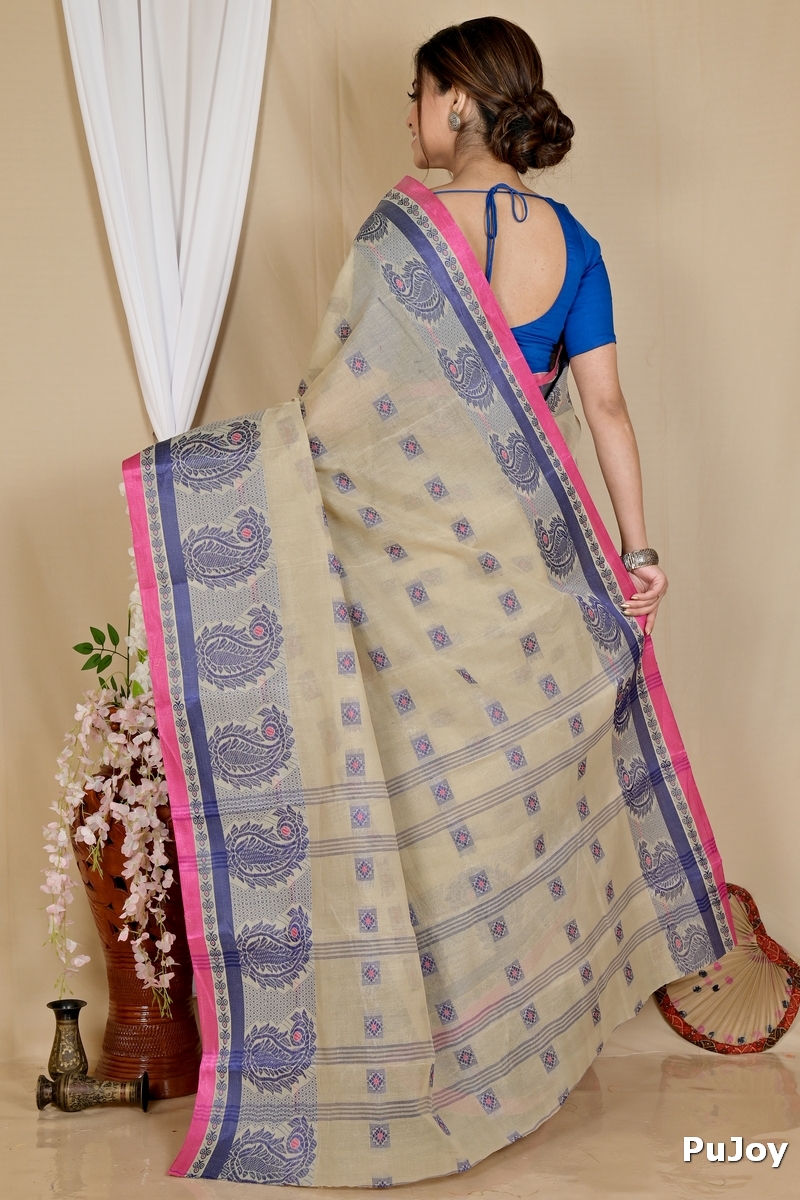 Grey Pure Cotton Aloka Tant Saree (906)