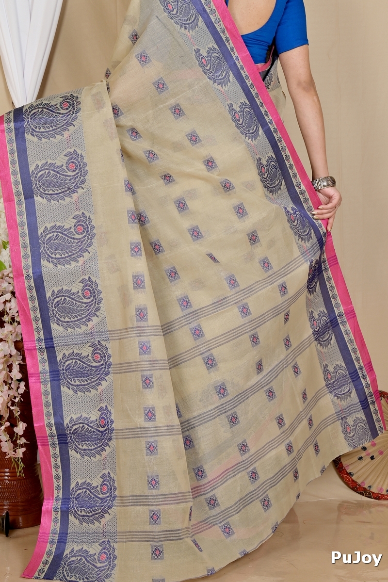 Grey Pure Cotton Aloka Tant Saree (906)