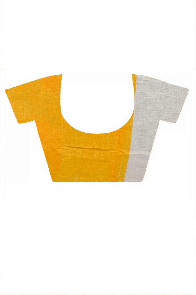 Black Orange Pure Cotton Hataka Hand Painted Saree (9067)