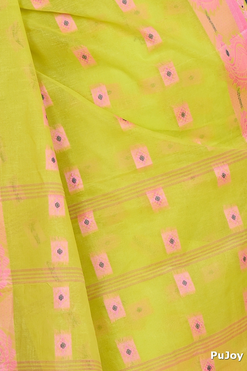 Green Pure Cotton Aloka Tant Saree (909)