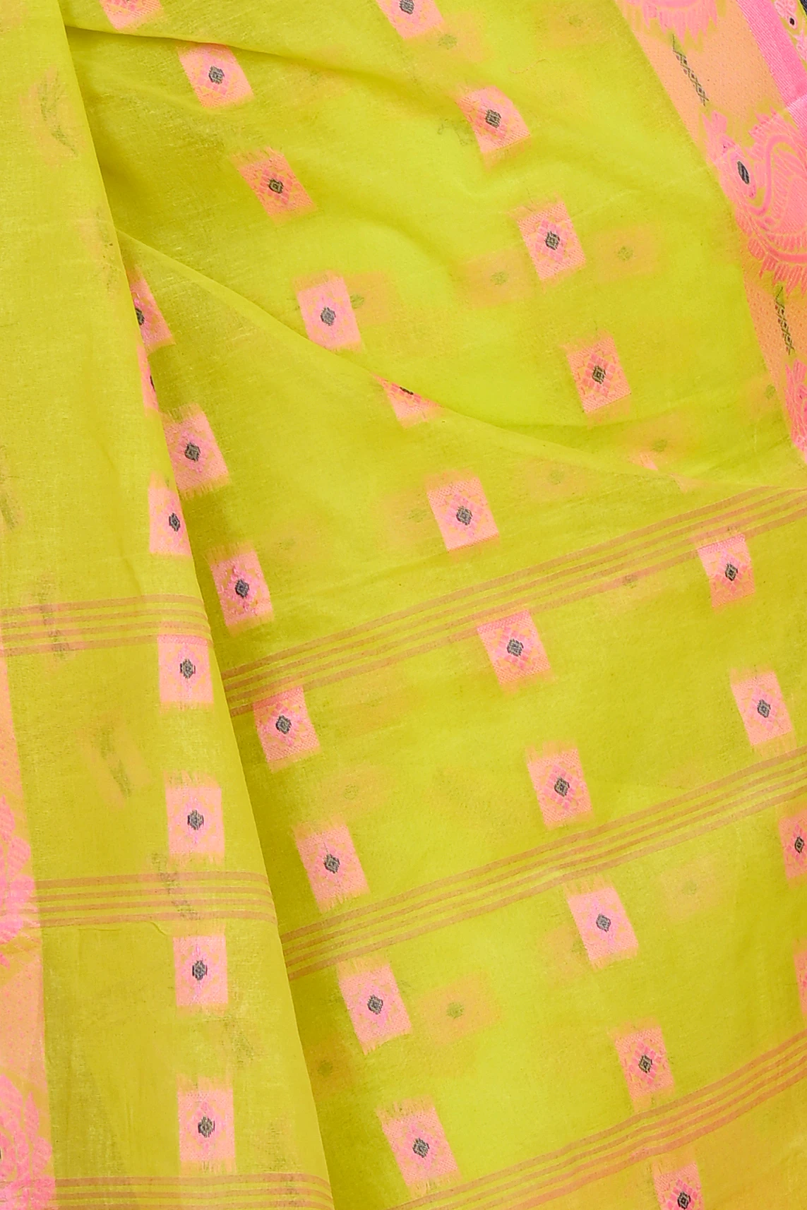 Green Pure Cotton Aloka Tant Saree (909)
