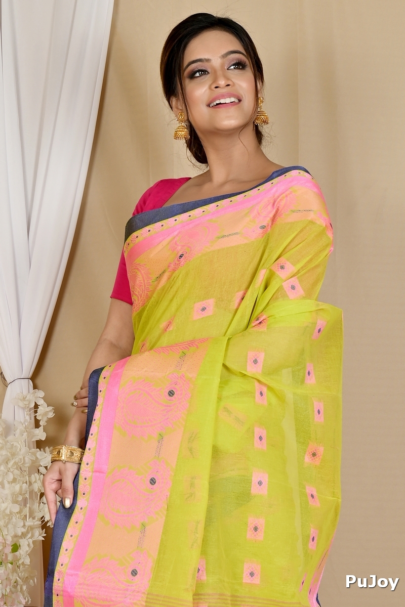 Green Pure Cotton Aloka Tant Saree (909)