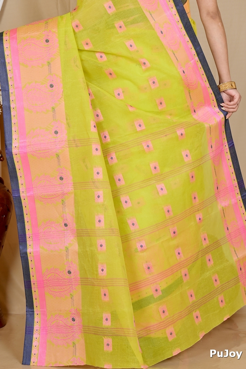 Green Pure Cotton Aloka Tant Saree (909)