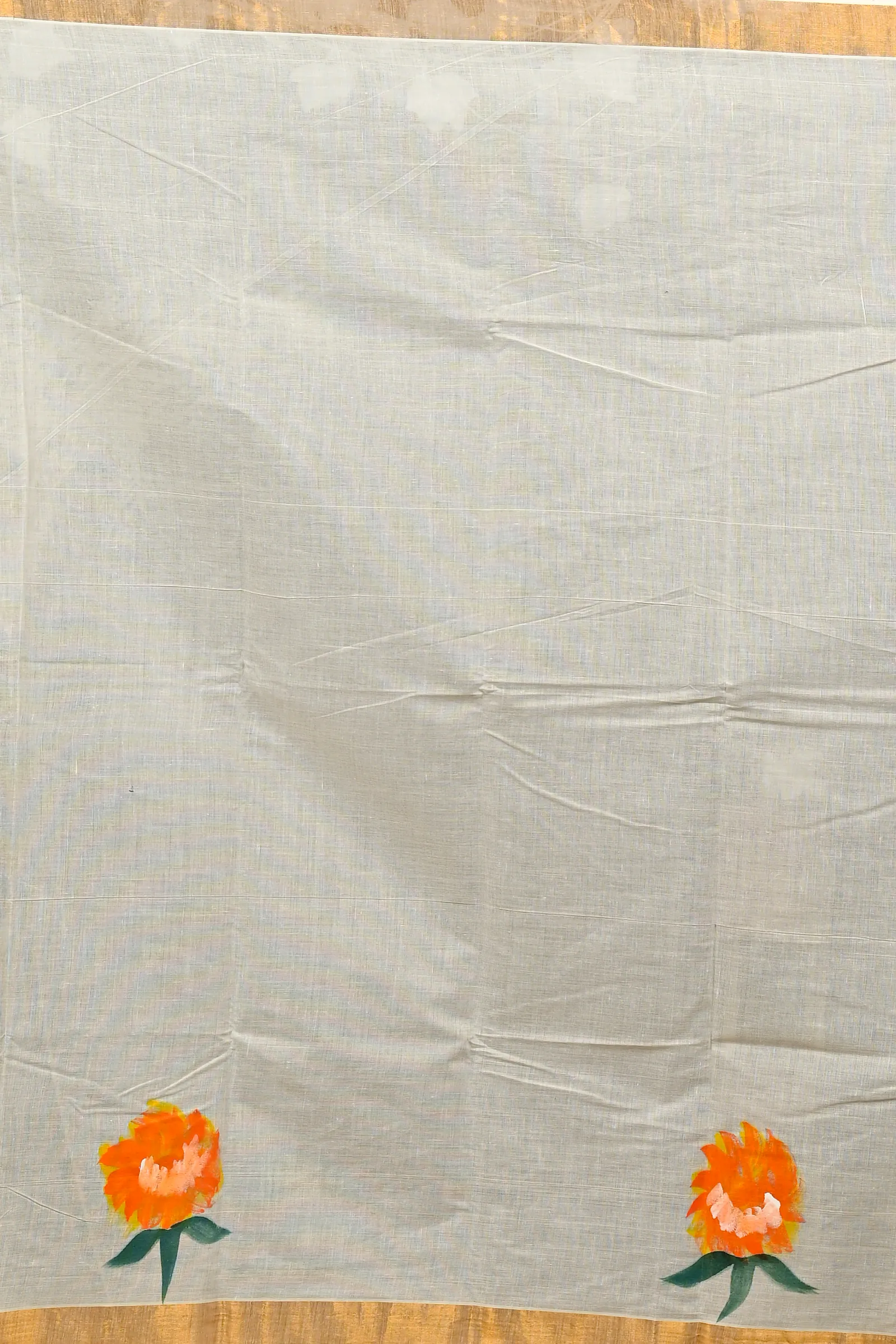 Multi-Coloured Pure Cotton Hataka Hand Painted Saree (9091)