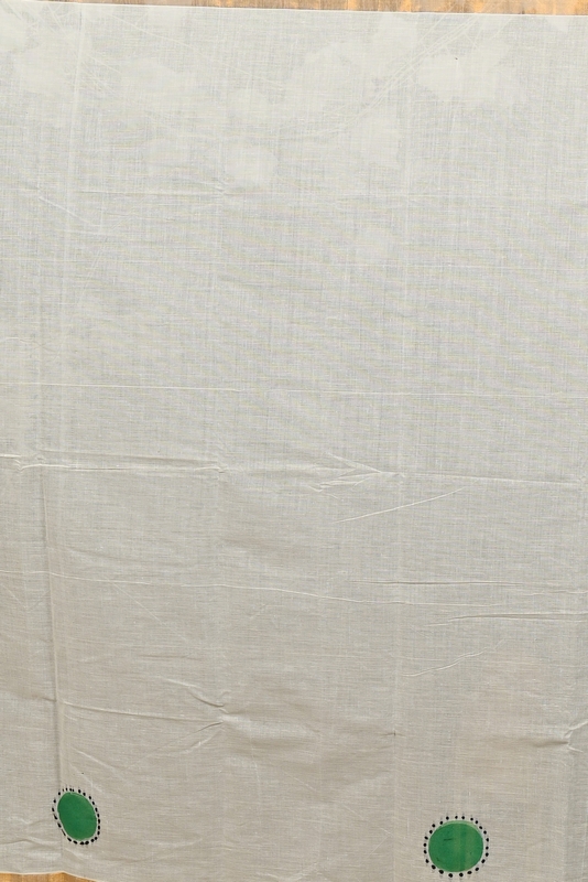 Multi-Coloured Pure Cotton Hataka Hand Painted Saree (9095)