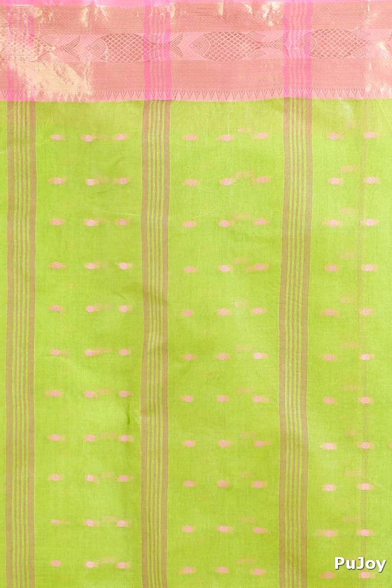 Olive Green Pure Cotton Griva Tant Saree (915)