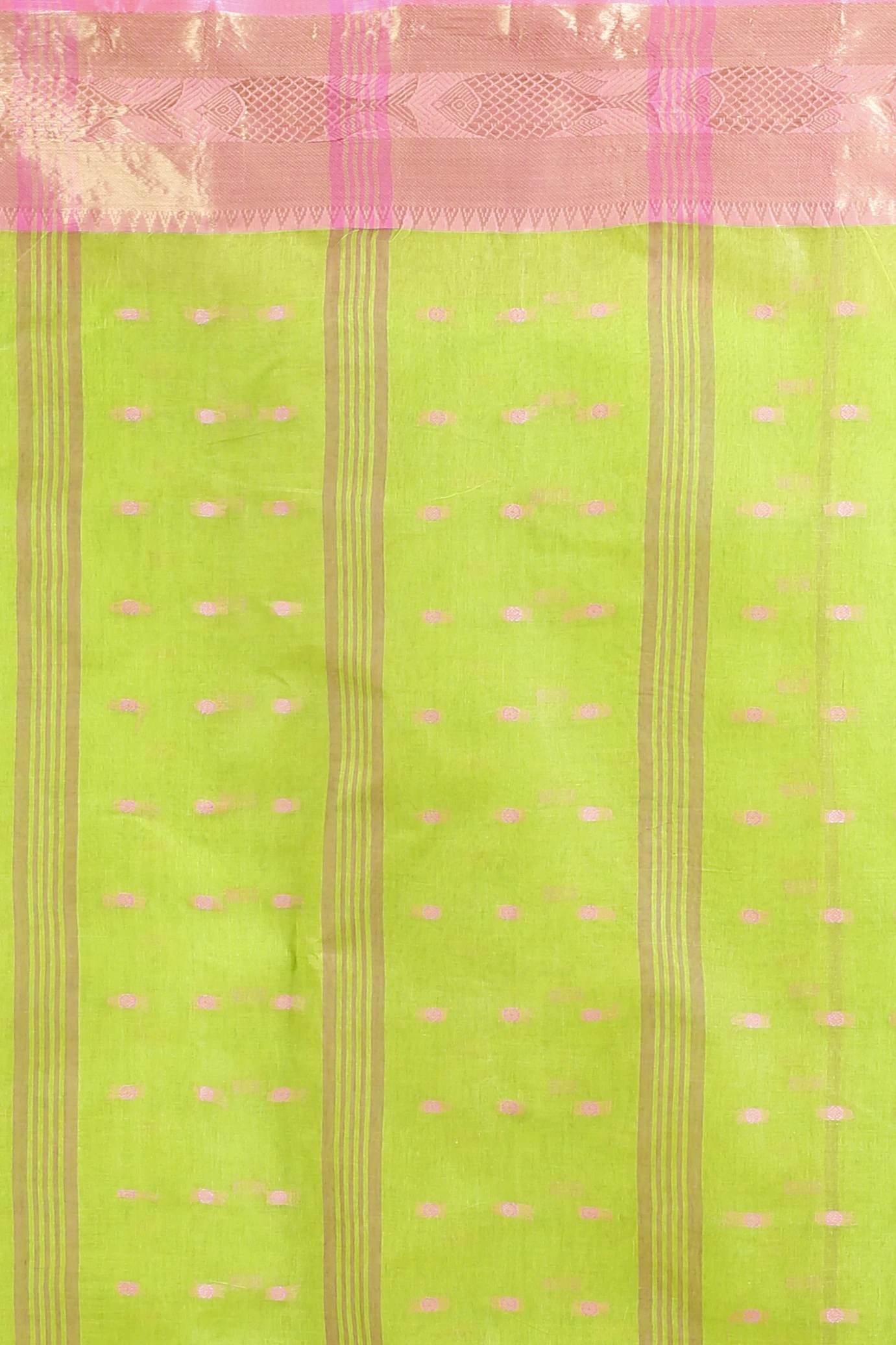 Olive Green Pure Cotton Griva Tant Saree (915)