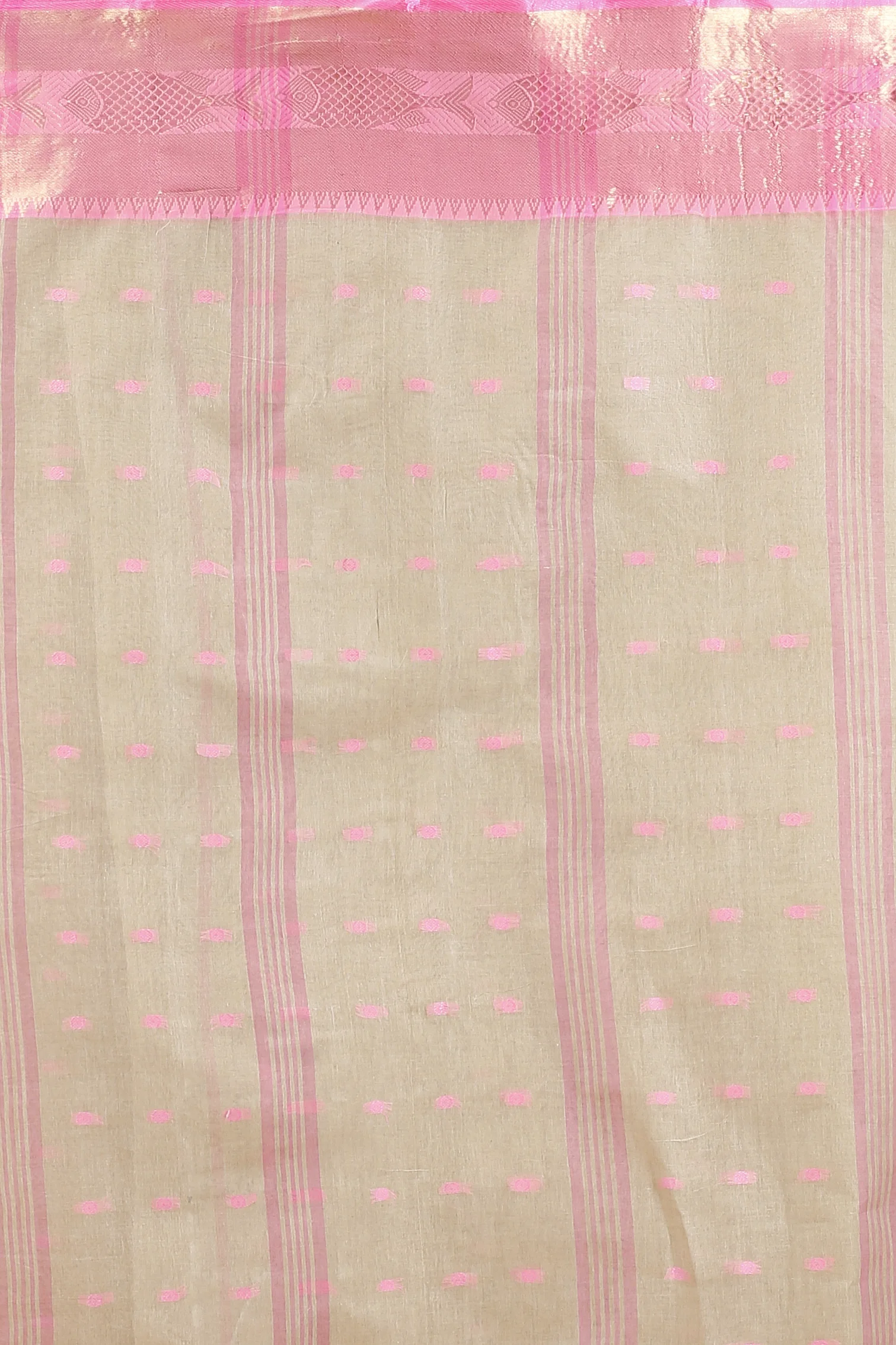 Cream Pure Cotton Griva Tant Saree (917)