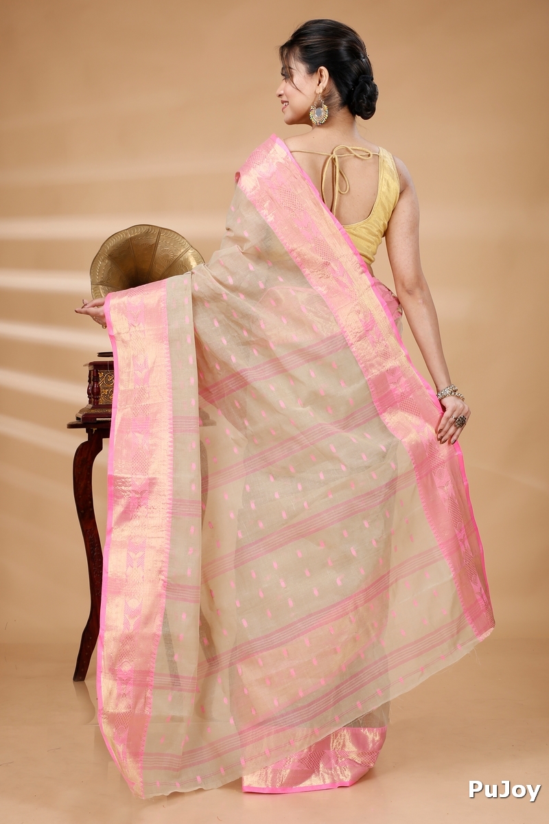 Cream Pure Cotton Griva Tant Saree (917)