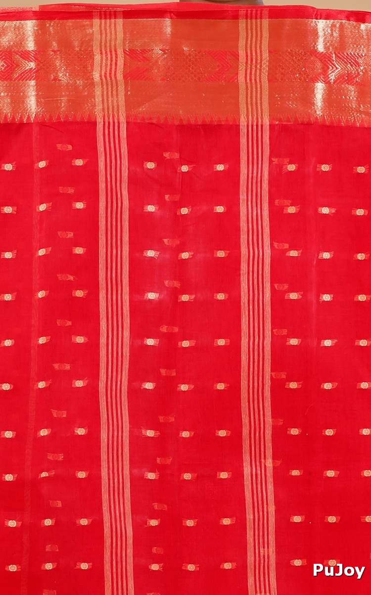 Red Pure Cotton Griva Tant Saree (918)