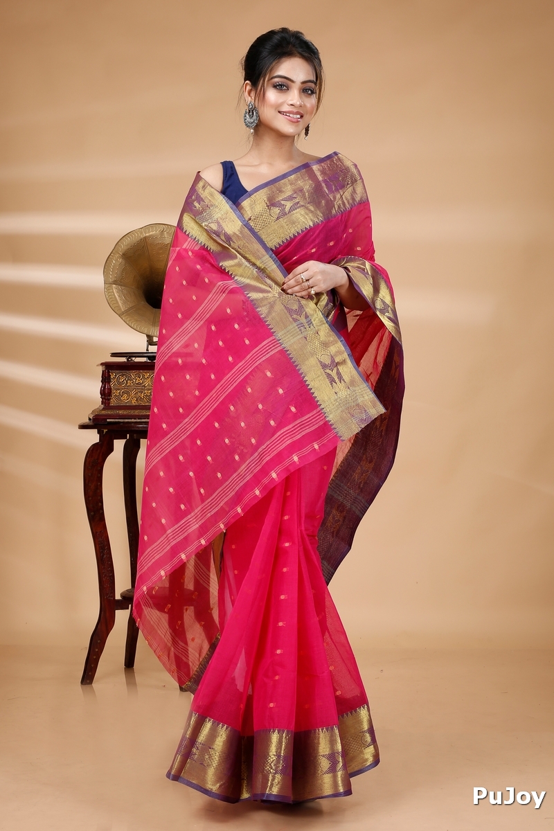 Pink Pure Cotton Griva Tant Saree (919)