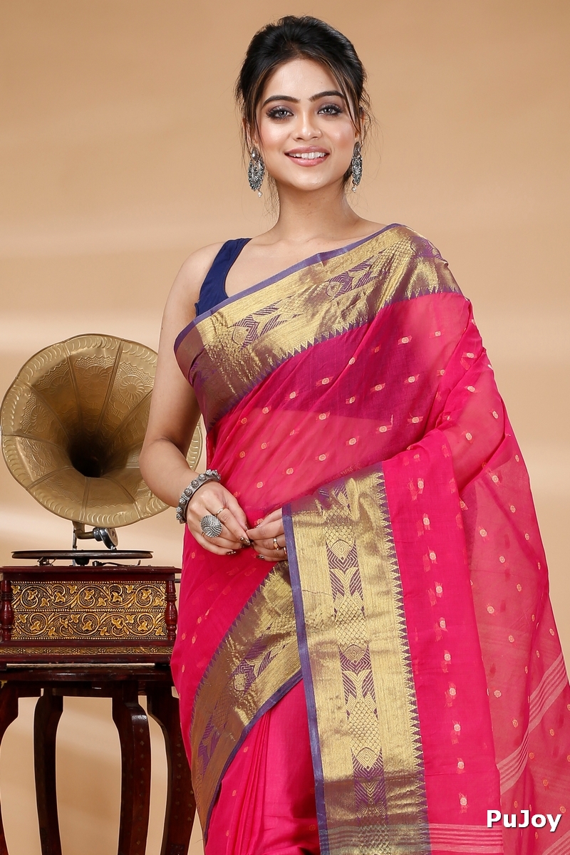 Pink Pure Cotton Griva Tant Saree (919)