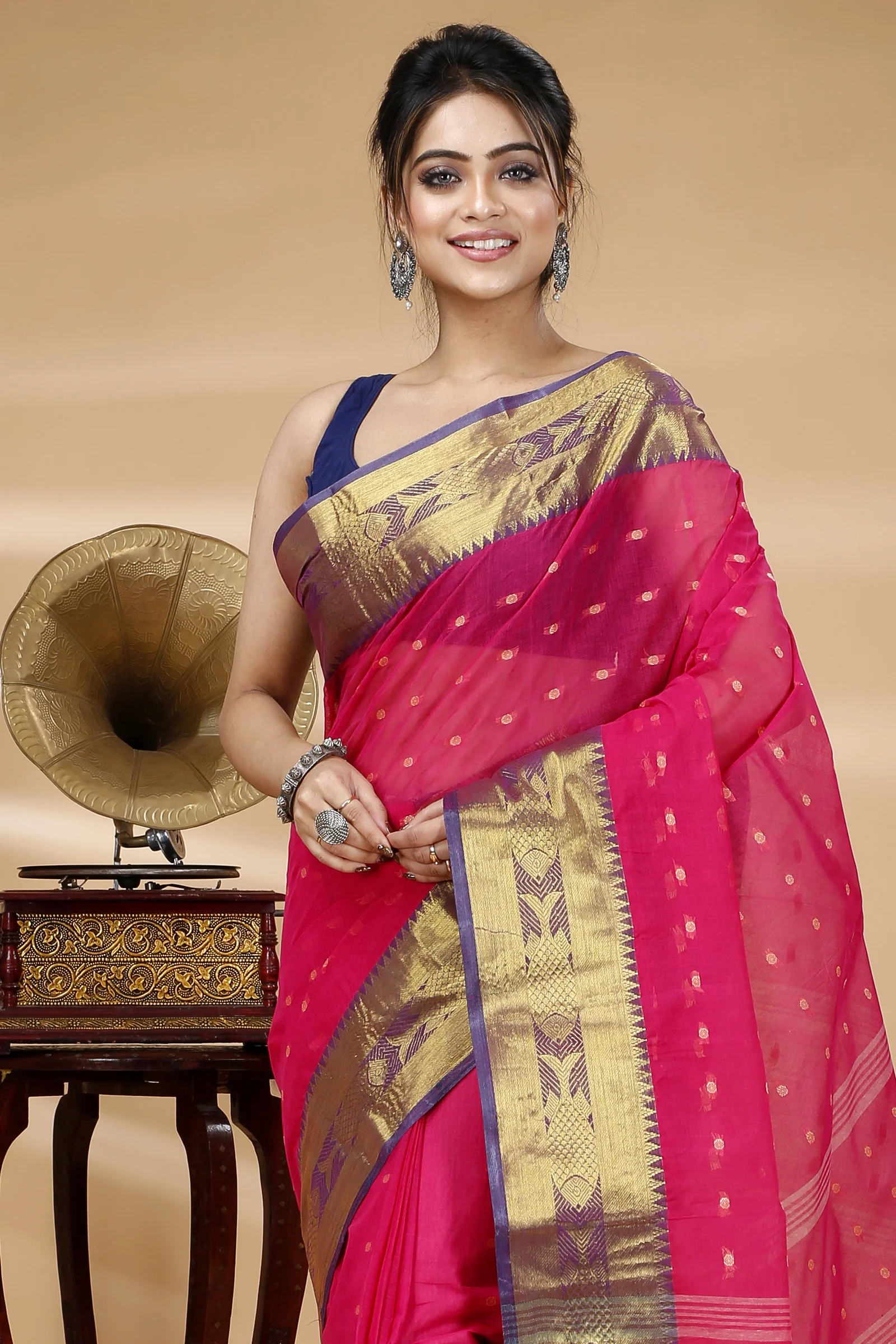 Pink Pure Cotton Griva Tant Saree (919)