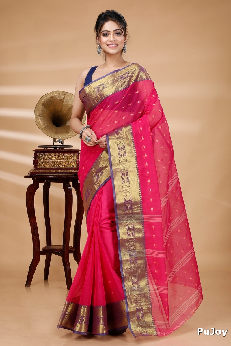 Pink Pure Cotton Griva Tant Saree (919)