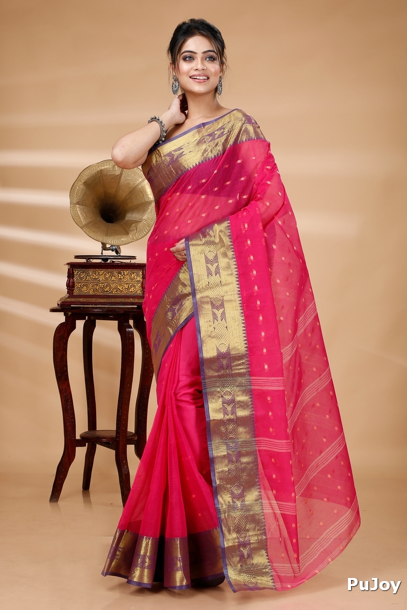 Pink Pure Cotton Griva Tant Saree (919)
