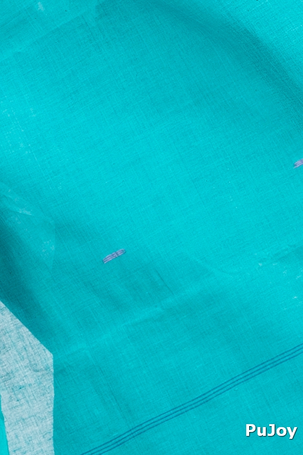 See Blue Pure Cotton Gaela Tant Saree (920)