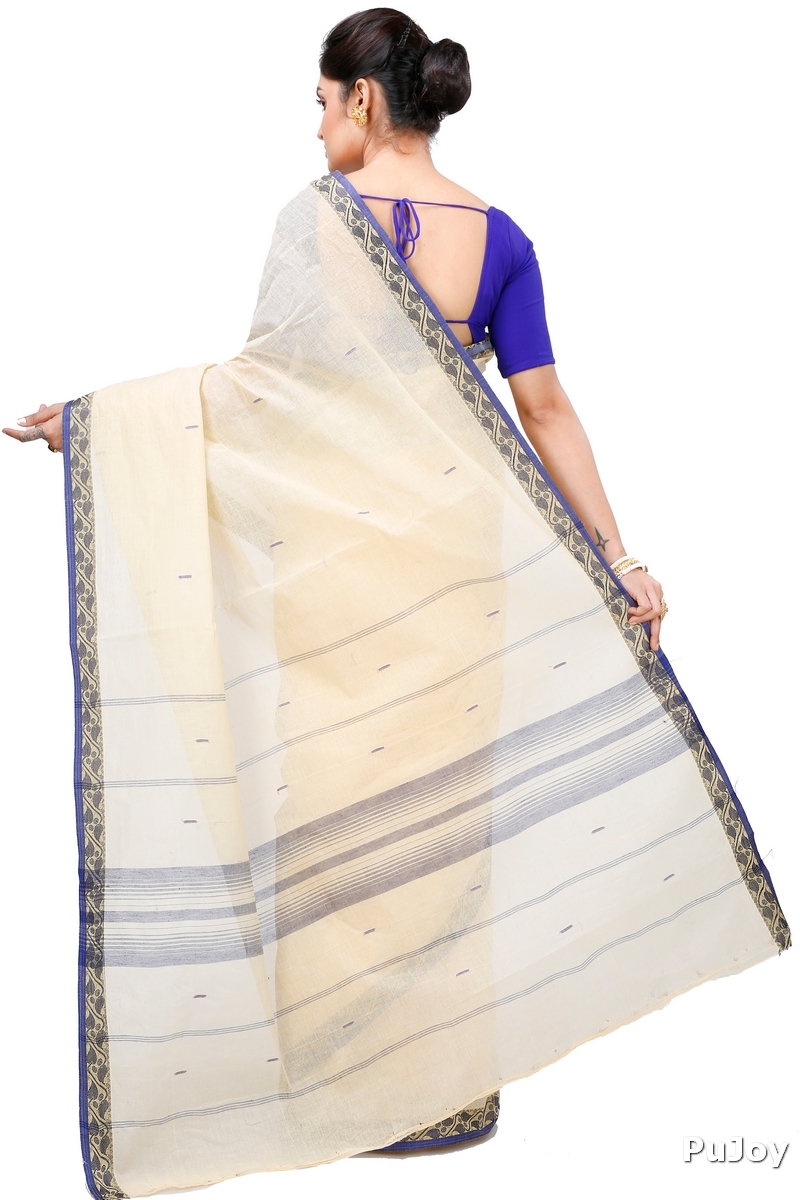 Cream Pure Cotton Gaela Tant Saree (921)