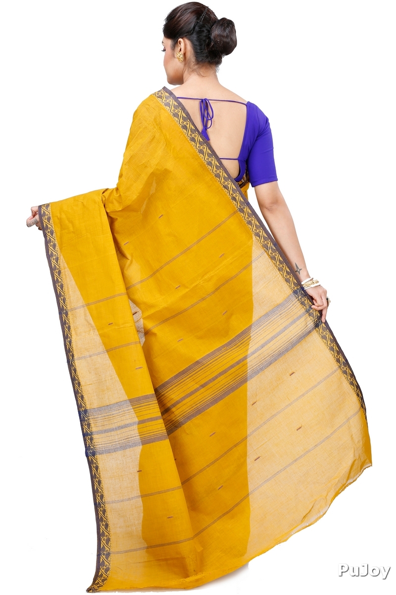 Mustard Yellow Pure Cotton Gaela Tant Saree (922)