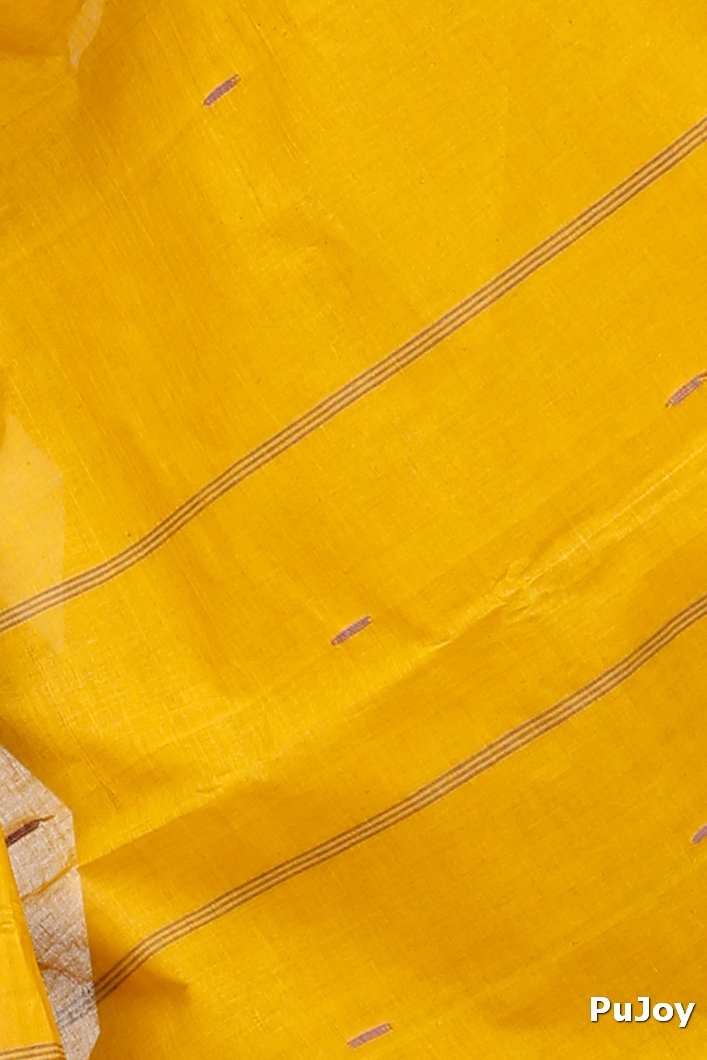 Mustard Yellow Pure Cotton Gaela Tant Saree (922)