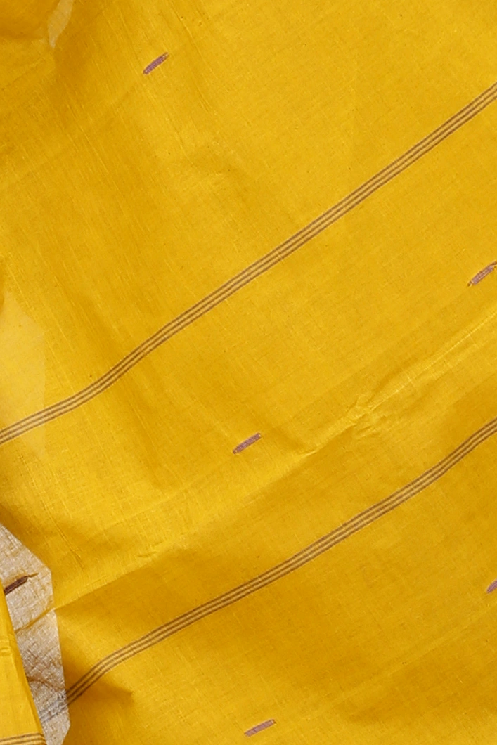 Mustard Yellow Pure Cotton Gaela Tant Saree (922)