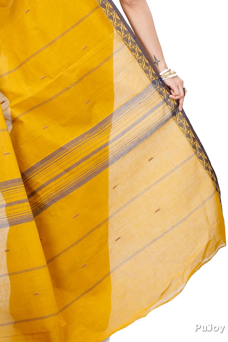 Mustard Yellow Pure Cotton Gaela Tant Saree (922)