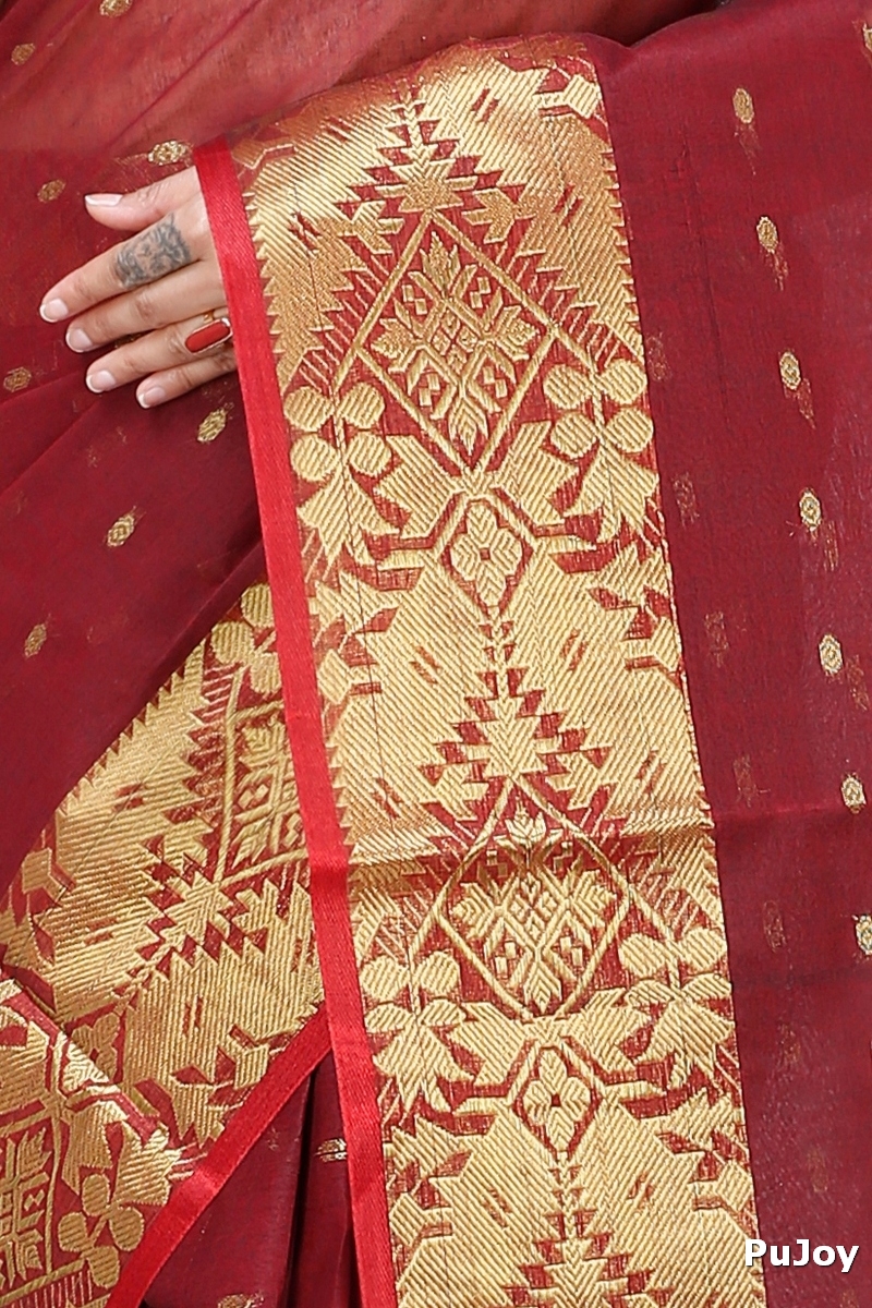 Brown Pure Cotton Gopa Tant Saree (926)