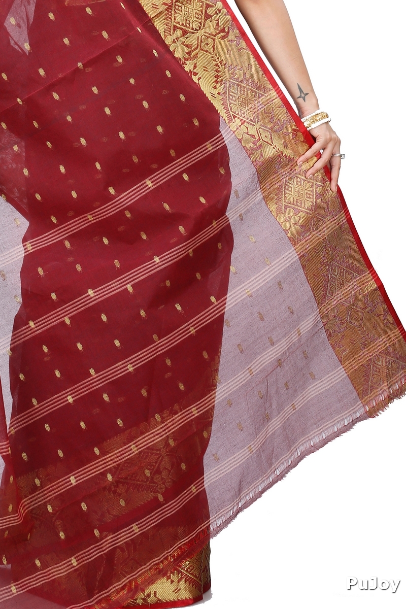 Brown Pure Cotton Gopa Tant Saree (926)
