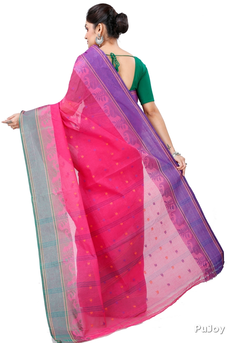 Pink Pure Cotton Gitanjali Tant Saree (929)