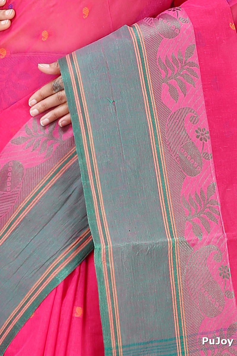 Pink Pure Cotton Gitanjali Tant Saree (929)