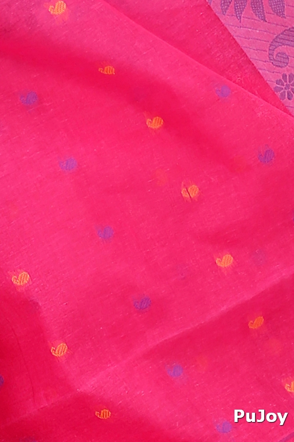 Pink Pure Cotton Gitanjali Tant Saree (929)