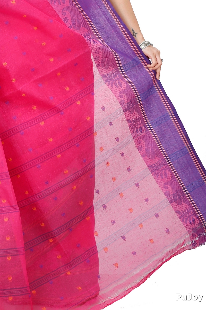 Pink Pure Cotton Gitanjali Tant Saree (929)
